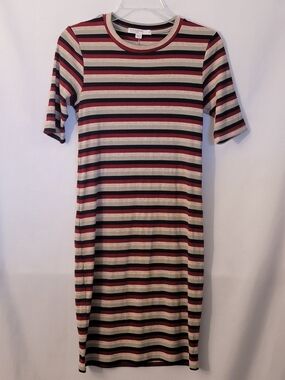 Stateside Anthropologie Striped Rib-Knit Midi Dress Size S
